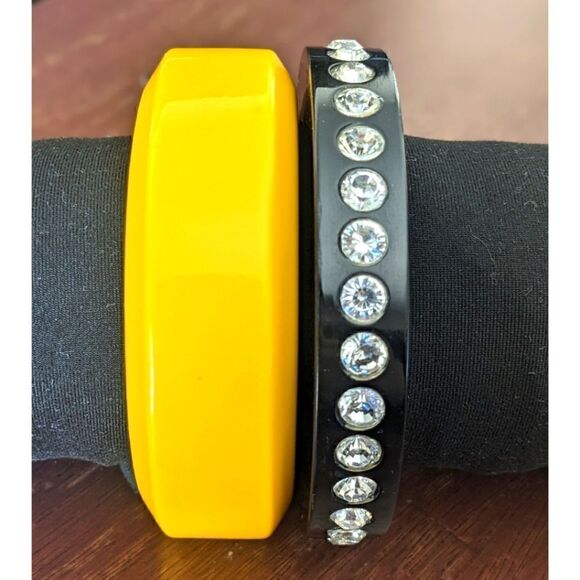 Sonia Rykiel Yellow and Black Bangle Bracelet - Picture 7 of 11